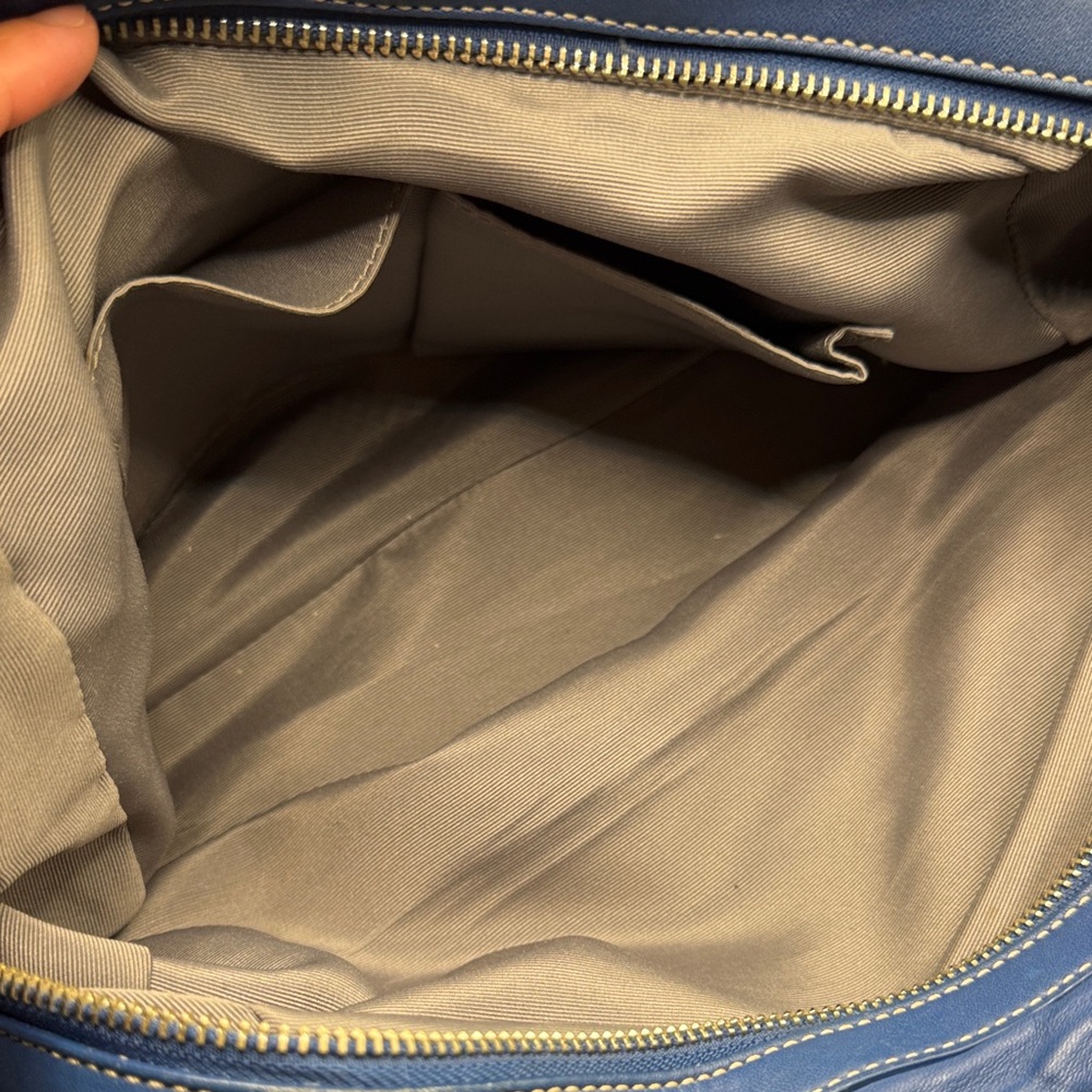 Coach Navy Leather Hobo Bag with Removable Pouch - Picture 6 of 10